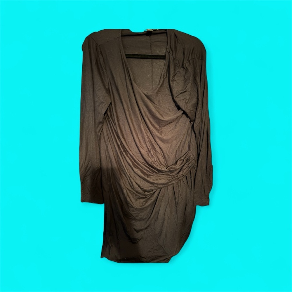 DKNY Luxurious black very sexy  Dress one time worn xl it drapes awesome fit